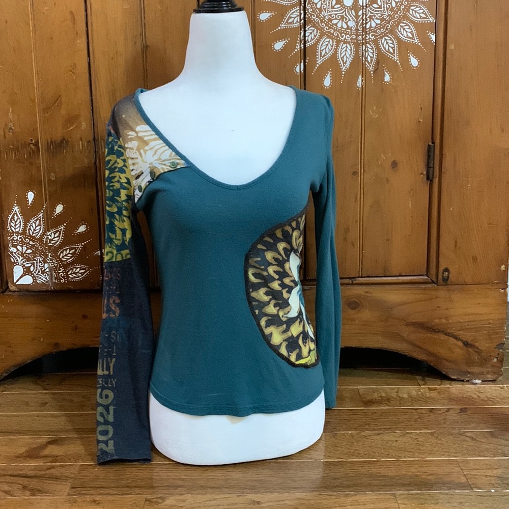 Desigual style long sleeved unique top